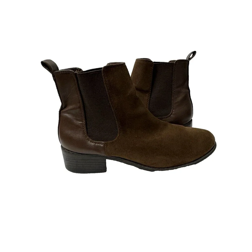 A New Day Women’s Size 7 Brown Chelsea Ankle Boots Block Heel